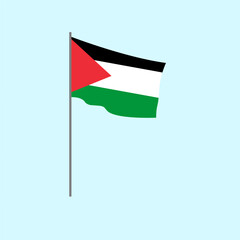 Flat Illustration Of Palestine Flag