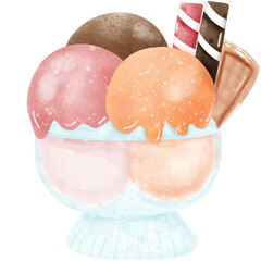 pink cupcake ice crame  isolated on white