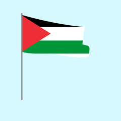 Flat Illustration Of Palestine Flag