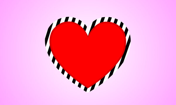Heart logo with zebra pattern frame. 