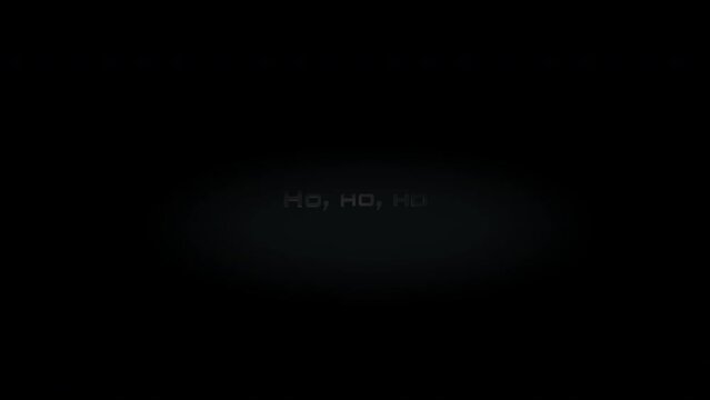 Ho, ho, ho 3D title metal text on black alpha channel background