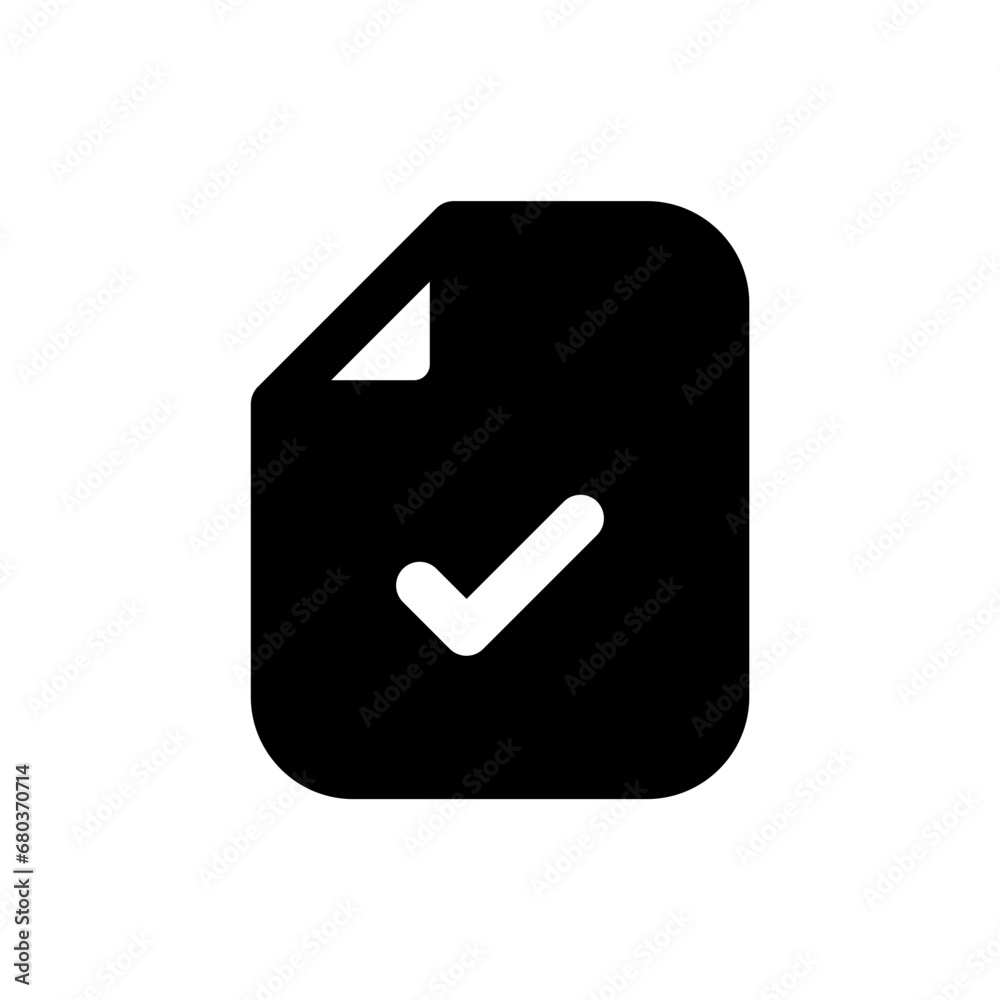 Fototapete check mark tick icon approved sign, file document checkmark icon. web vector icon