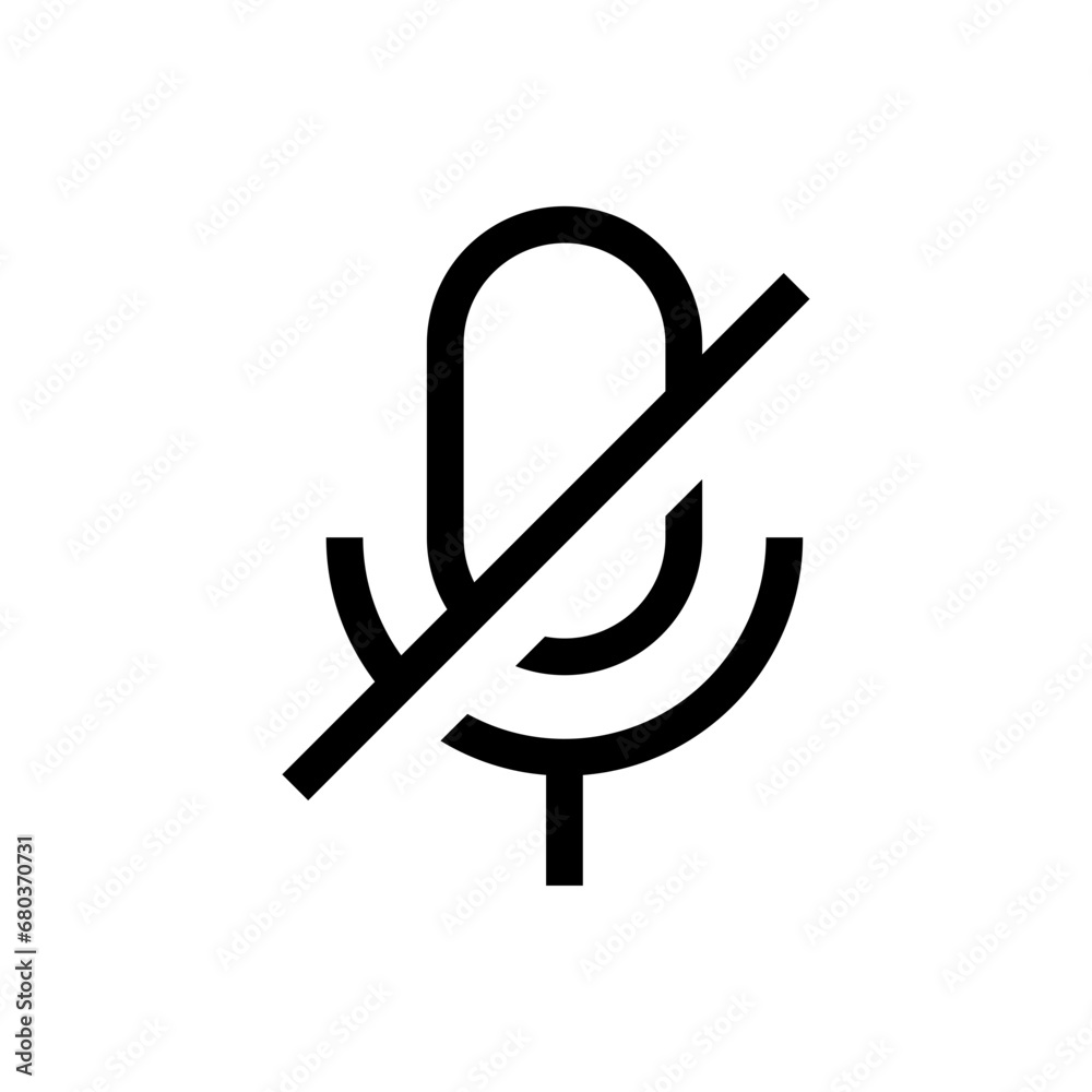 Poster no microphone icon. mic off symbol. stop record icon sign. voice mute icon. web vector icon