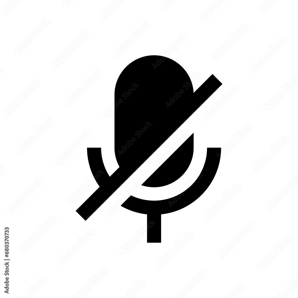 Poster no microphone icon. mic off symbol. stop record icon sign. voice mute icon. web vector icon