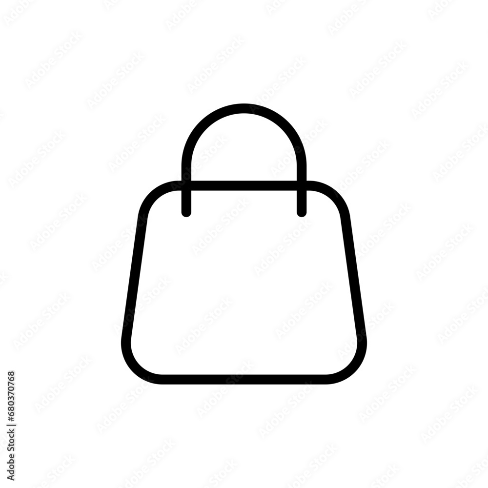 Poster shopping bag icon - shop cart icons, packages symbol in thin line, outline. web vector icon