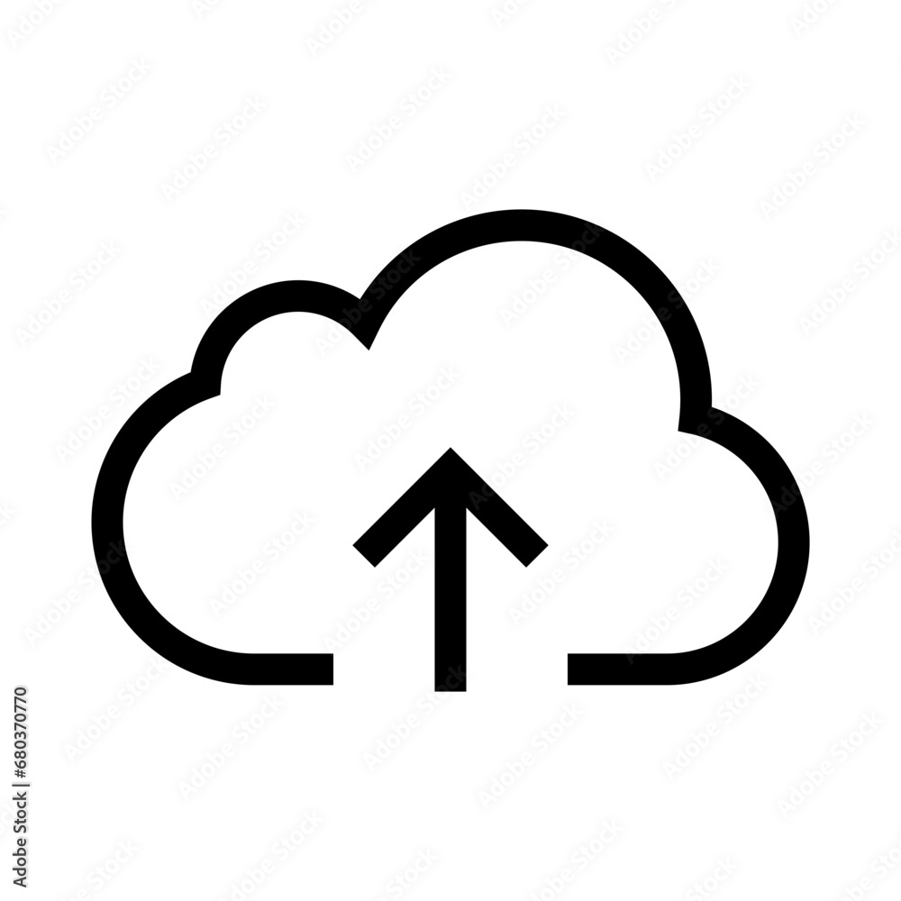 Poster cloud upload icon with arrow up sign. web vector icon