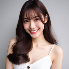 woman in white dress, Generative AI