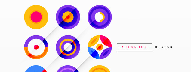 Vibrant and eye-catching vector background featuring a grid of colorful circles arranged in a patterned composition, perfect for modern and trendy designs