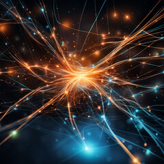  Abstract technology background with illuminated fiber optic network connections