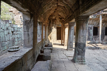 The stunning Bayon Temple in Angkor, Cambodia, known for its many smiling faces