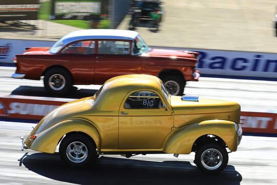 Muscle car Drag racing event at Summit Motorsports Park. Norwalk, Ohio, USA - August 15