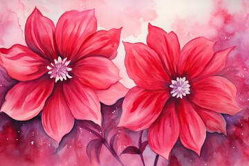 Crimson Delight: A Delicate Watercolor Background