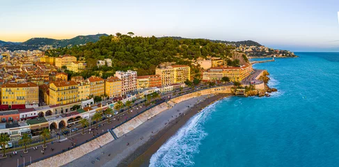 Photo sur Plexiglas Nice Sunset view of Nice, Nice, the capital of the Alpes-Maritimes department on the French Riviera