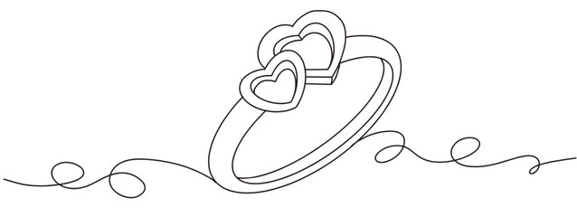 Ladies ring line art style vector , valentine vector
