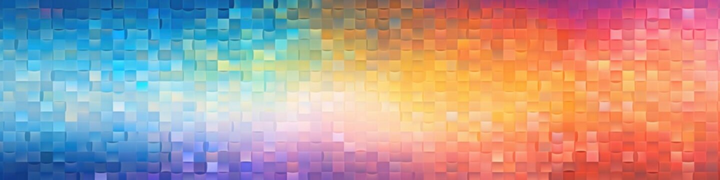 Colorful mosaic background with squares. Generative AI.