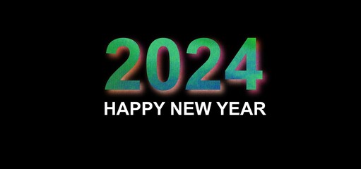 Happy New Year 2024 Beautiful and colorful text design