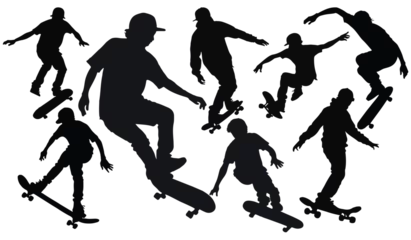  Silhouette of a person jumping skateboard vector eps 10 © Hermin studio