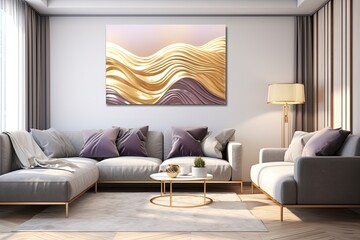 Gold Color Abstract Gradation: Mystical Canvas Artwork Resplendent in Glamour