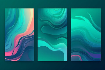 Abstract green color background. Dynamic shapes composition.