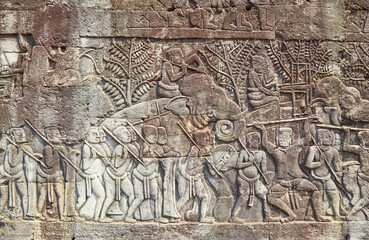 The stunning Bayon Temple in Angkor, Cambodia, known for its many smiling faces