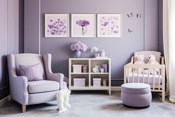 Calming Lavender Color Scheme for a Sweet Baby Nursery Design