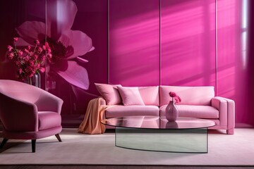 Vibrant Magenta Color Matte Glass Effect for Interior Design: Transform Your Space