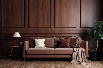 Mahogany Fabric Texture: Interior Wall Design with Rich Color Surface