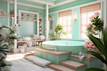 Soothing Mint: Refreshing Spa Scene for a Relaxing and Fresh Design