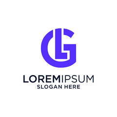g l letter logo design