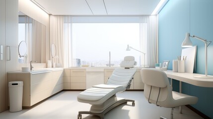 Minimalist small practical doctor room, Clean tiny.