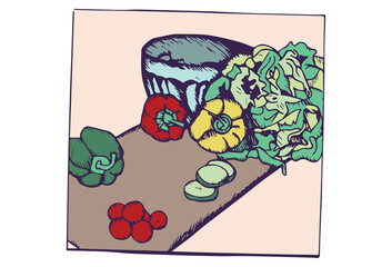 Digital png illustration of colourful vegetables on transparent background