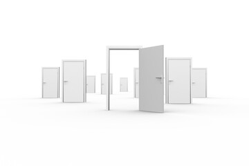 Digital png illustration of white doors on transparent background