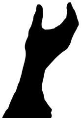 Digital png illustration of outstretched hand on transparent background