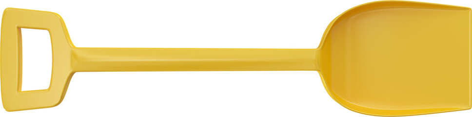 Digital png illustration of yellow sand shovel on transparent background