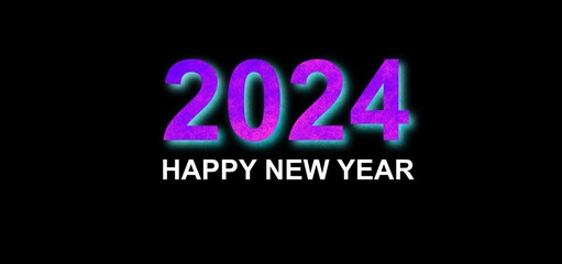 Happy new year 2024 beautiful and colorful text design