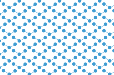 Digital png illustration of blue molecules repeated on transparent background