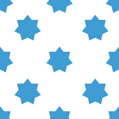 Digital png illustration of blue stars repeated on transparent background