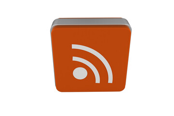 Digital png illustration of red 3d icon with wifi sign on transparent background