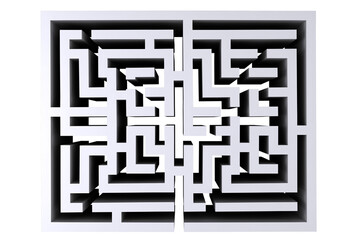 Digital png illustration of white maze on transparent background