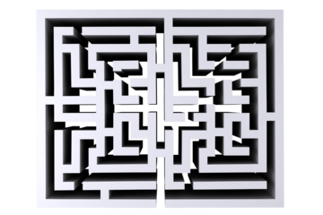 Digital png illustration of white maze on transparent background