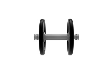 Digital png illustration of black dumbbell on transparent background