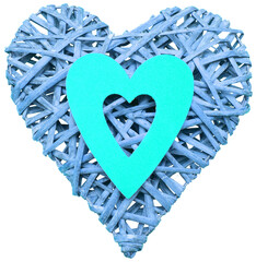 Digital png illustration of blue heart in blue heart on transparent background