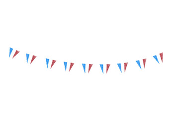 Obraz premium Digital png illustration of colourful birthday garland on transparent background