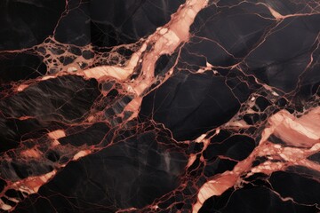 Rose gold and black marble texture pattern background.