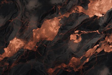 Rose gold and black marble texture pattern background