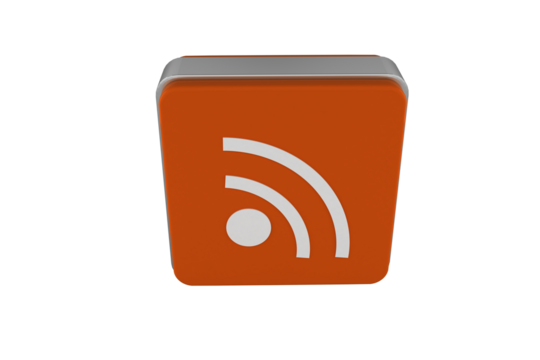 Digital png illustration of red 3d icon with wifi sign on transparent background