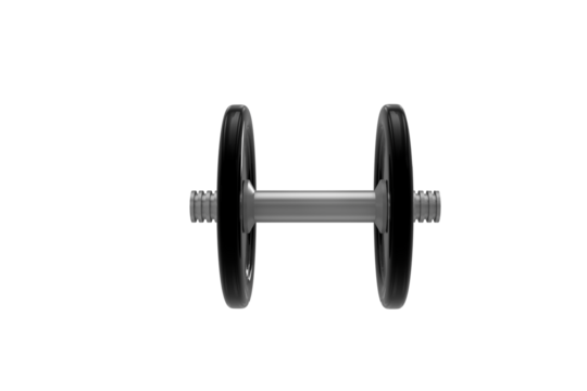 Digital png illustration of black dumbbell on transparent background