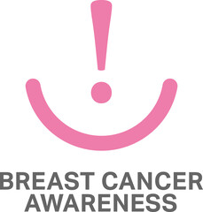 Digital png illustration of breast cancer awareness text and pink shapes on transparent background