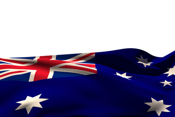 Digital png illustration of flying australian flag on transparent background