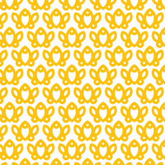 Digital png illustration of yellow flowers repeated on transparent background